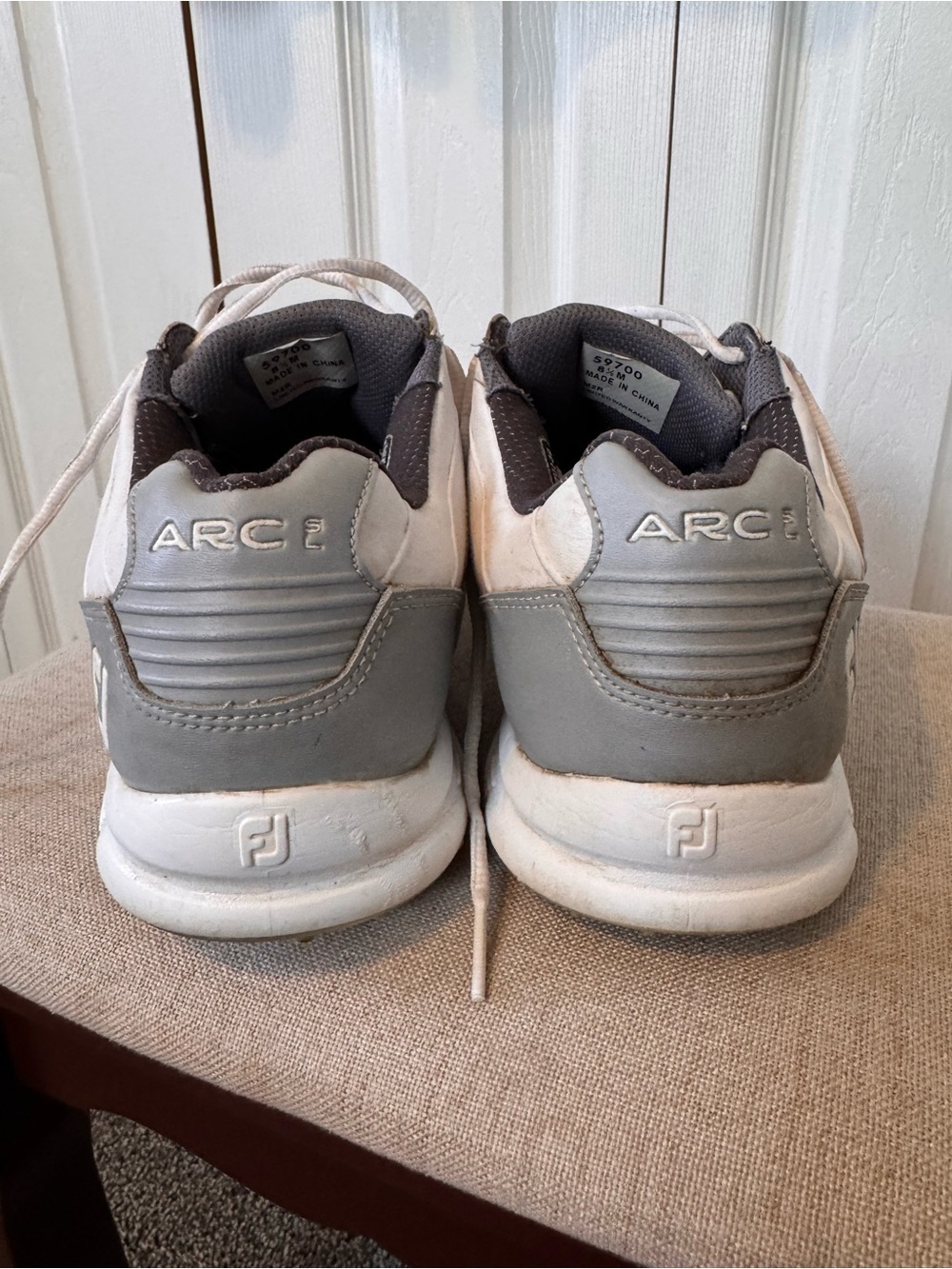 FootJoy FJ Men’s White/Gray Athletic Golf Casual Shoes Size 8.5 Lace Up - Picture 11 of 12